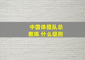 中国体操队总教练 什么级别